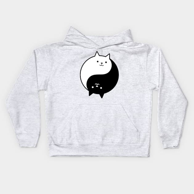 Cat Yin Yang Eastern Wisdom Religion - Chi Peaceful Black and White Cat Kids Hoodie by ThatVibe